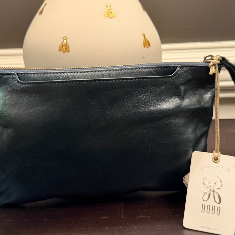 HOBO Dark Teal Leather Wristlet Clutch